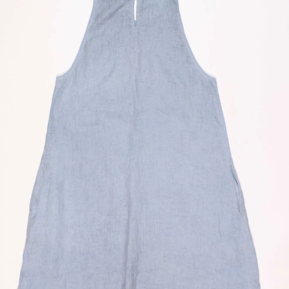 Zara Linen Light Blue Raw Hem A-Line Dress in XS - Picture 2 of 4